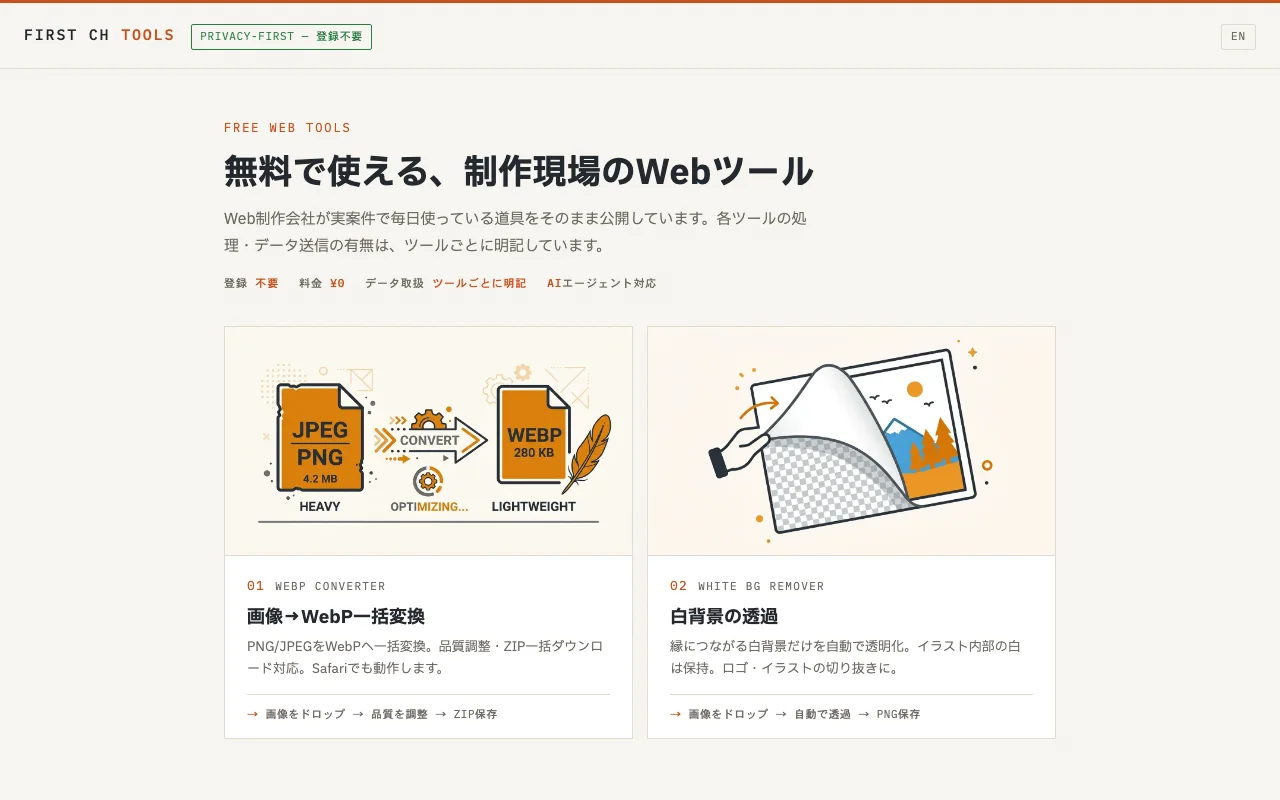 First CH Tools のトップページ