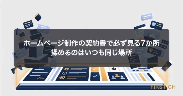 ホームページ制作の契約書で必ず見る7か所｜揉めるのはいつも同じ場所